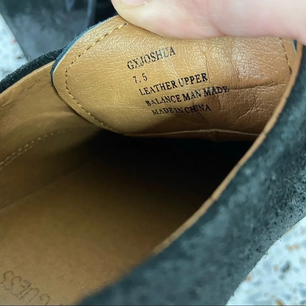 GUESS Joshua Black Oxford Shoes Suede Lace-Up Mens Derby Size 7.5US - Picture 4 of 8